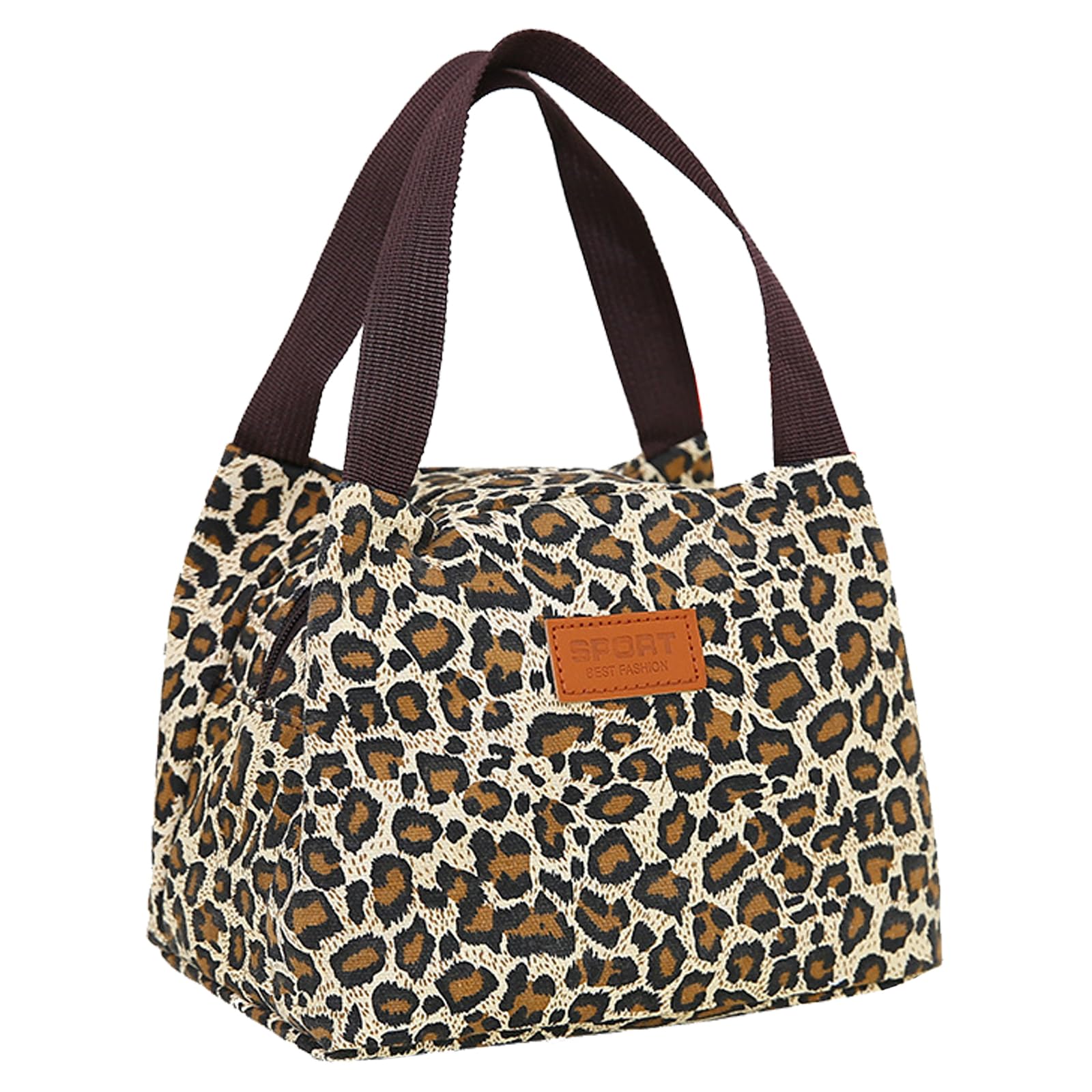 JSTHHTT Lunch Bag for Women Men Work Adult, Lunch Box Container, Resuable Lunch Tote Bag, for Women,Men,Student and Kid (Leopard)