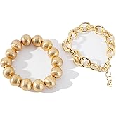 LALAPPLE Gold Plated Beaded Acrylic Bamboo Tube Bangle Bracelets for Women, Colorful Chunky Curved Tube With Gold Plated Pieces Beads Stretch Bracelet Friendship Summer Beach Jewelry