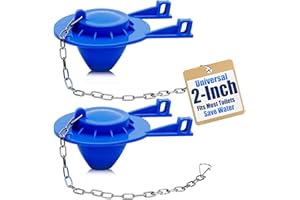 LYDIA'S DEAL 2 Pack 2-Inch Universal Toilet Flapper Replacement Kit - Fits Kohler, Toto, American Standard - High Performance Water-Saving Rubber Flush Valve with Stainless Chain & Hook, Easy to Install (Blue)
