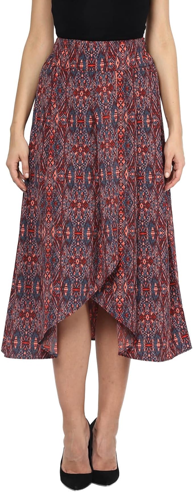 SCARLET ROSS Geo print high low skirt for girls and womens at Amazon Women’s Clothing store