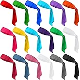 18 Pack Ties Headband for Women Men, Ninja Karate Headbands Multicolor Elastic Headbands Bulk Adjustable Sports Bandana Headband Sweatbands for Basketball, Football, Soccer, Running, Yoga