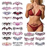 24 Sheets Sexy temporary abdominal tattoo stickers