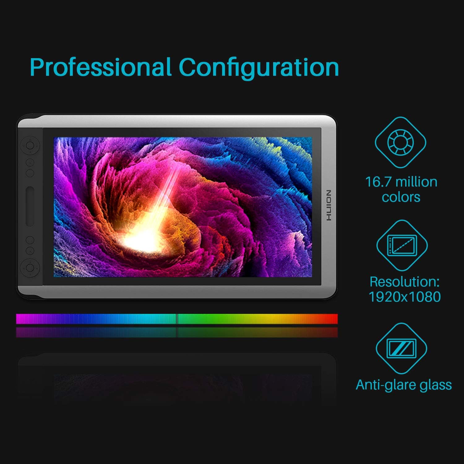 Amazon Com Huion Kamvas Gt 156hdv2 Drawing Monitor Pen Display With 8192 Pressue Sensitivity 15 6 Inch Computers Accessories