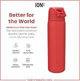 Ion8 Lightweight Stainless Steel Water Bottle 600 ml Red Leak Proof view 6