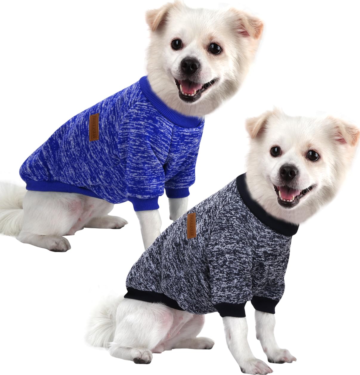 HuaLiSiJi Dog Fleece Jumper Dog Hoodie Sweater Puppy Jumper Fleece Inside Soft Cozy, Colour Vibrant Easy to Take On and Off (Dark Blue+Navy Blue, 3XL)