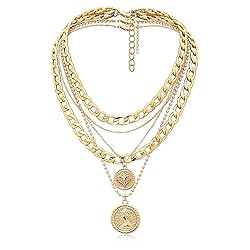 Gold Layered Necklaces for Women Chunky Choker Link
