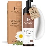 Self Tanner Mousse - USA Made with Natural &amp; Organic Ingredients | Tanning Mousse Foam for Ultra Dark Fake Tan, Non Toxic Sunless Tanner for Darkest Streak Free Finish &amp; Natural Looking Tan