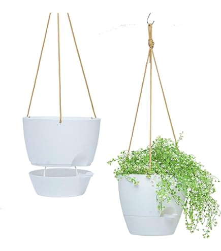 Lot De 14 Pots Suspendus Plastique Avec Crochets - Drainage Aéré Pour Balcon, Jardin