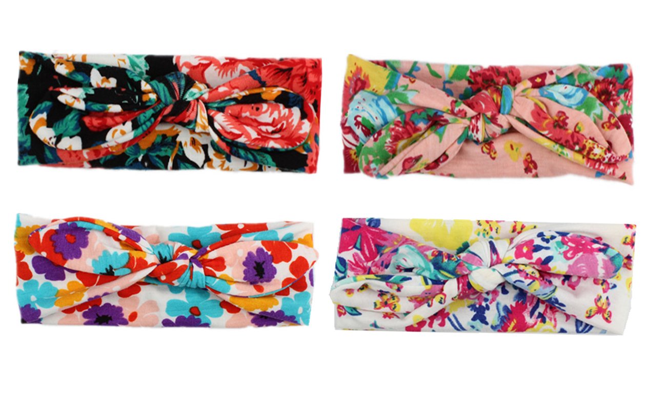 Calliar Baby Headbands Elastic Girl\'s Hairbands For Newborn,Toddler and Childrens(7Pack,Printed Bow)