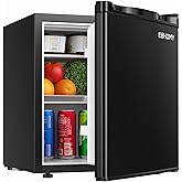 Upstreman 1.7 Cu.ft Mini Fridge with Freezer, Dorm Essentials, Adjustable Thermostat, Energy Saving, Low Noise, Single Door Compact Refrigerator for Dorm, Office, Bedroom, Stainless- FR17 on Fridge.com