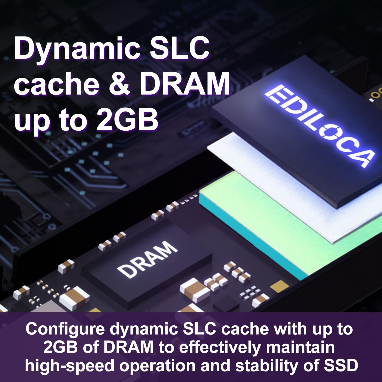 Ediloca 2TB PS5 SSD with Heatsink PCIe Gen4 NVMe M.2 Gaming SSD, 7400MB/s Read, 2GB DRAM Cache, 3D TLC | Internal Solid State Drive Compatible with PS5 & PC(EN855)