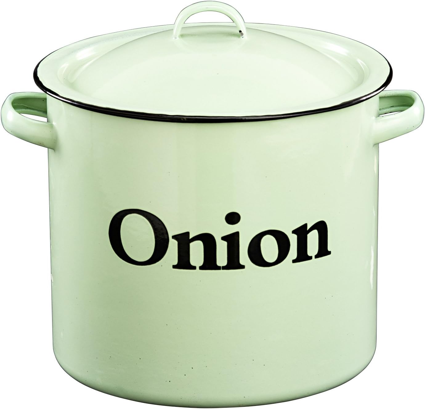 Storage Jar with Green Enamel Onion SetOnion Storage Pot Amazon.co.uk