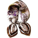 Aufeel 100% Pure Mulberry Silk Square Scarf for Hair-27''x27''- Women Silk Neckerchief Head Wrap Scarf