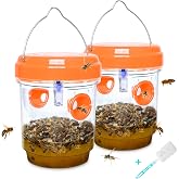 2 Pack Solar Wasp Traps Outdoor Hanging | Carpenter Bee Trap for Hornet, Yellow Jacket, Wasps, Reusable Solar Wasp Catcher, Bee Catchers for Outside