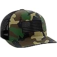Tactical Pro Supply Trucker Hat - American Flag Hat for Men & Women | Patriotic USA Leather Patch Flag Trucker Snapback Hats