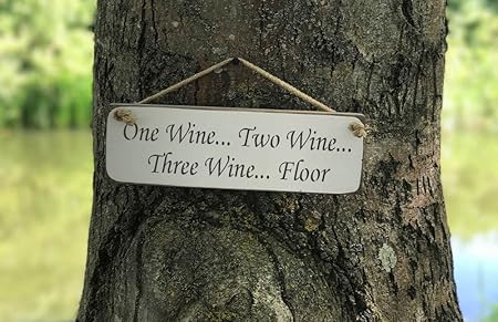 One Wine Two Wine Three Wine Floor Sign Solid Wood Home Decor