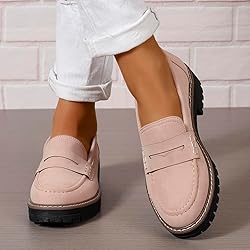 Womens Loafers Shoes Platform Chunky Penny Loafer