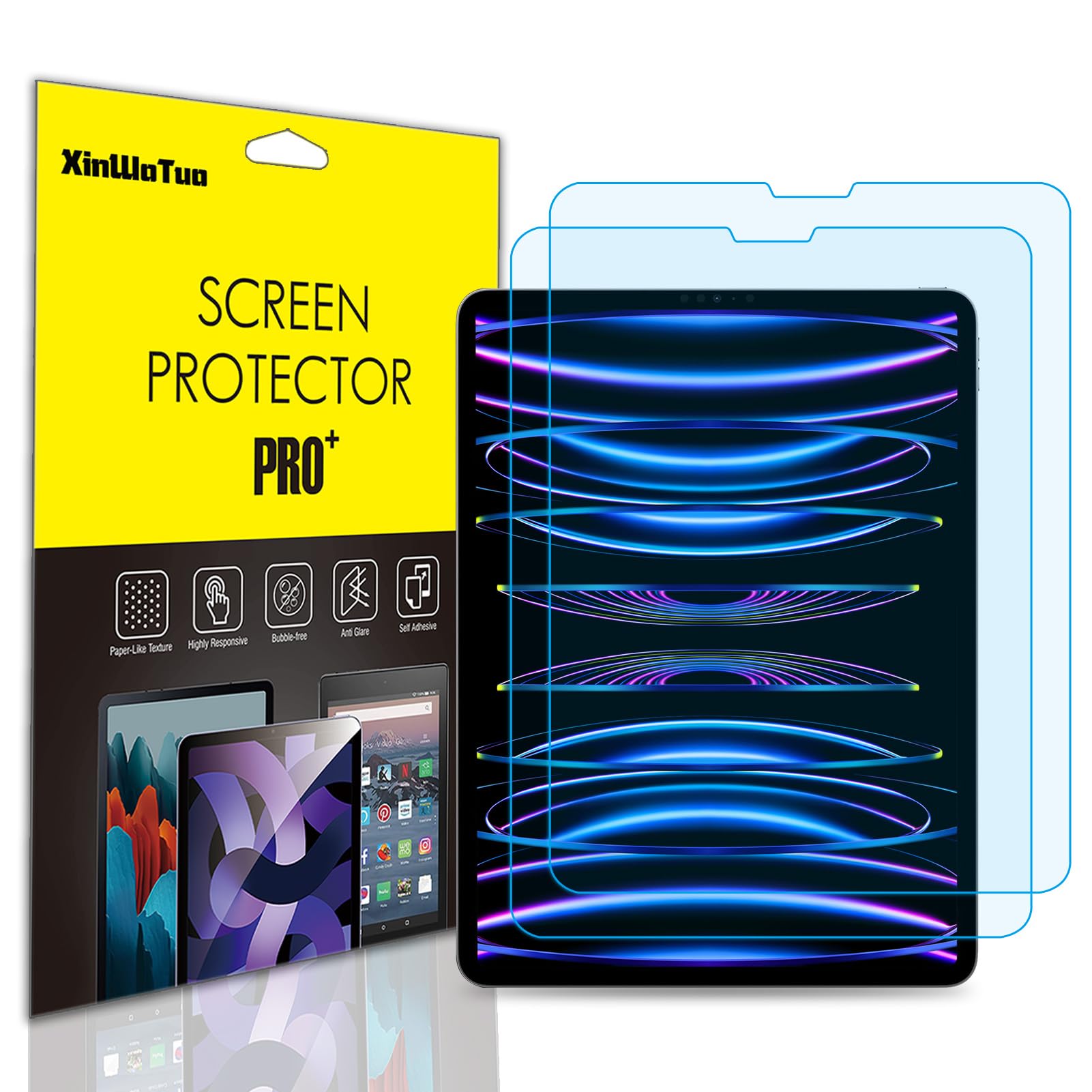Photo 1 of ?2 Pack?Anti Blue Light Screen Protector for iPad Pro 11inch 2022,2021,2020,2018 4th/3rd/2nd Gen, Matte Anti-Blue Light Anti-Glare iPad Pro 11 Tablet Screen Protector Anti-Fingerprint Bubble free