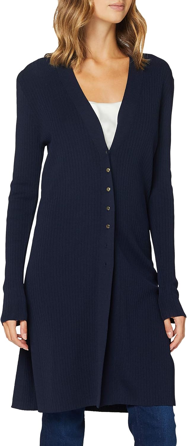 Morgan Women's Cardigan Long Maille Froide Bouton Metal Mjoli Sweater: Amazon.co.uk: Clothing