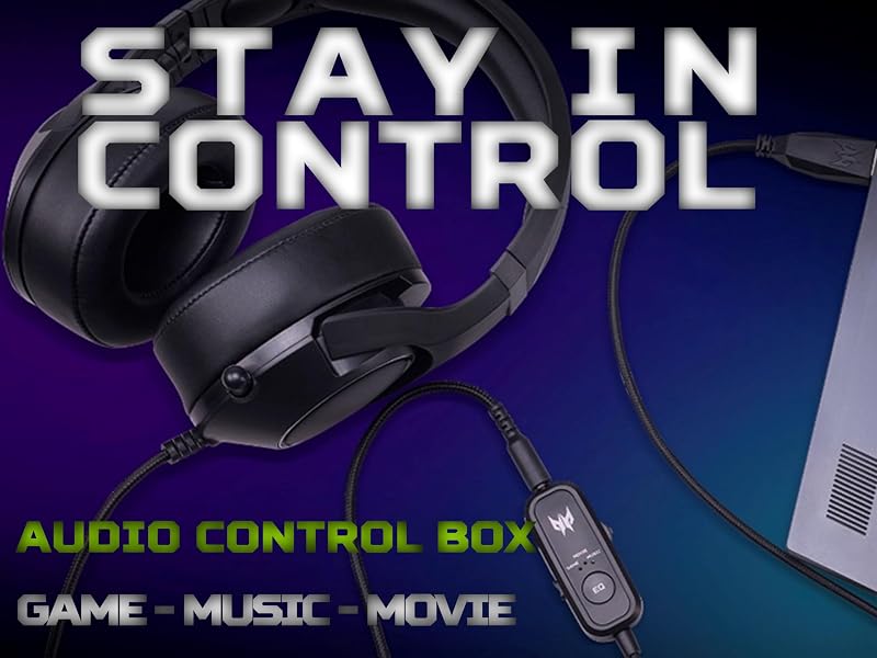 Predator Galea 350, Cuffie Gaming, con Cavo 3.5 mm Jack, Driver Audio 50 mm, Impedenza 32 ohm, Potenza nom 20mW, Fascia Regolabile, Microfono Retrattile Unidirezionale, Controllo Volume, Nero
