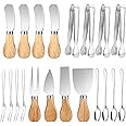 20 Pieces Cheese Knife Set with Cheese Slicer & Butter Knife, Charcuterie Board Accessories Including Mini Cheese Fork Servin