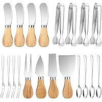 20 Pieces Cheese Knife Set with Cheese Slicer & Butter Knife, Charcuterie Board Accessories Including Mini Cheese Fork Servin