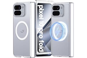 oupeigar for Google Pixel 10 Pro Fold Case Magnetic [Hinge Protection] [HD Screen Protector] [Translucent Matte] Slim Skin-Friendly&Smooth Shockproof Phone Case for Pixel 10 Pro Fold (Crystal White)