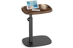 VASAGLE Couch Table, C-Shaped Sofa Side End Table, Bedside Table, Adjustable Height, for Small Spaces, 11.8 x 15.7 x 27.2 Inc