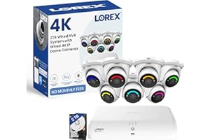 Lorex 4K+ 16 Channel (8 Wired + 8 Fusion Wi-Fi) 2TB NVR System | 7 White 4K Dome Cameras (No Cables) | Smart Security Lighting | Person & Vehicle Detection | Color Night Vision | IP67 Weatherproof