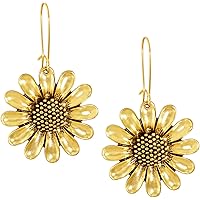 Vntage Wess Yellow Enamel Sunflower Earrngs