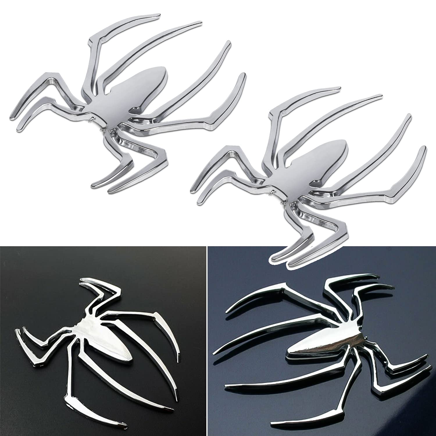 Danti 3D Spider Chrome Emblems Badges Sticker Silvery for Can am Spyder RT ST RS¡­