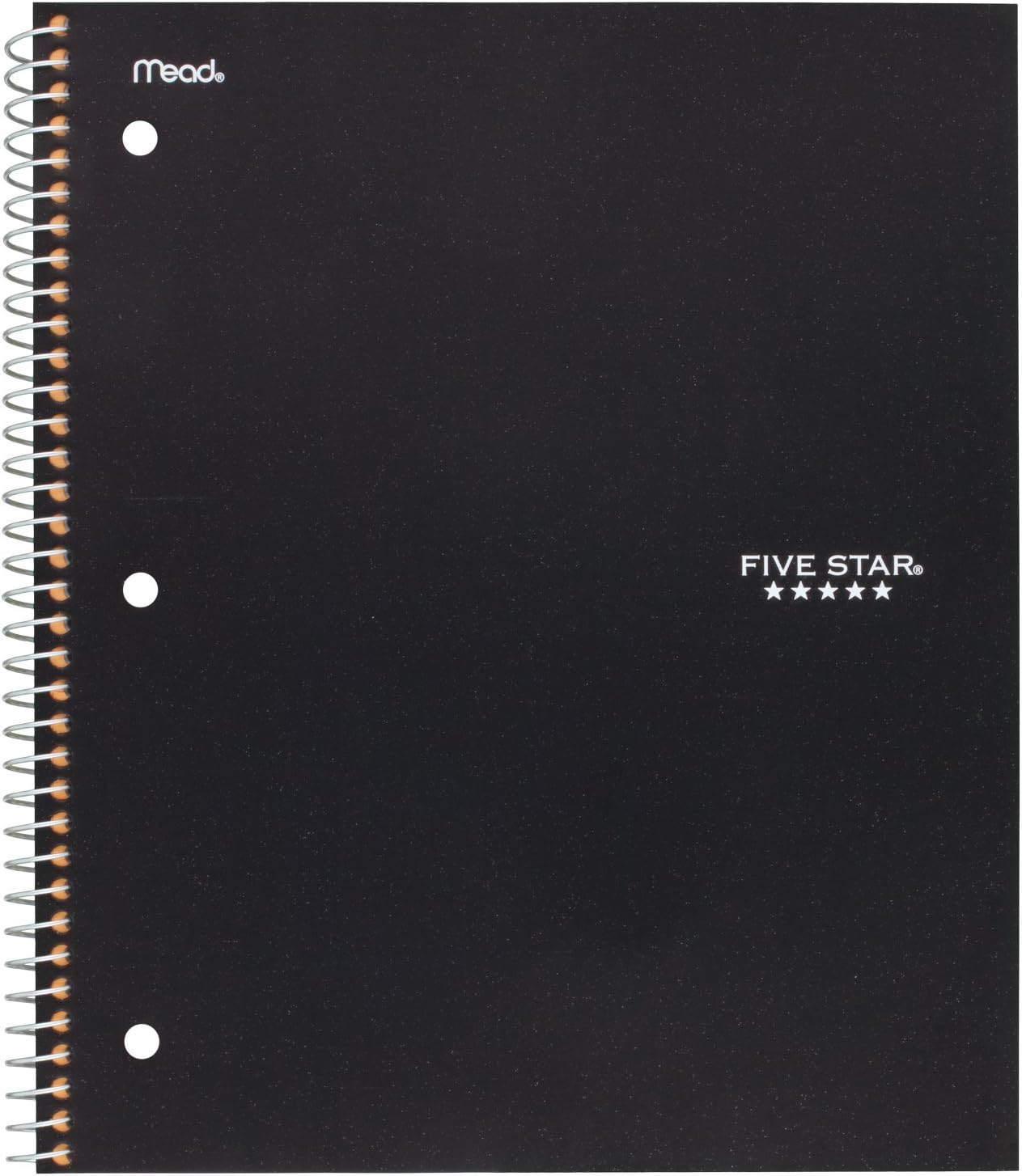 Five Star Spiral Notebook, 1 Subject, Graph Ruled Paper, 100 Sheets, 11" x 8-1/2", Black (73679)