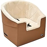 �鶹�� Basics Pet Car Booster Bucket Seat for Small Pets up to 25lbs, Machine Washable Cover, Clip-On Safety Leash, 18" x 18"