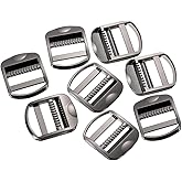 uxcell Metal Ladder Lock Slider, 8Pcs Zinc Alloy Buckle Adjuster Webbing Strap Release Buckles for Backpack Strap Replacement