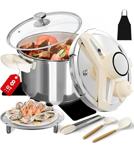 Mini Autocuiseur 8L - Casserole Pression Antiadhésive - Pour Gaz, Induction, Électrique - Poignées Verrouillage