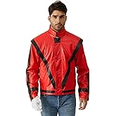 Red and Black Leather Jacket Cosplay PU Coat