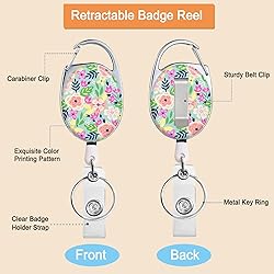 Badge Holder Retractable Badge Reel with Carabiner