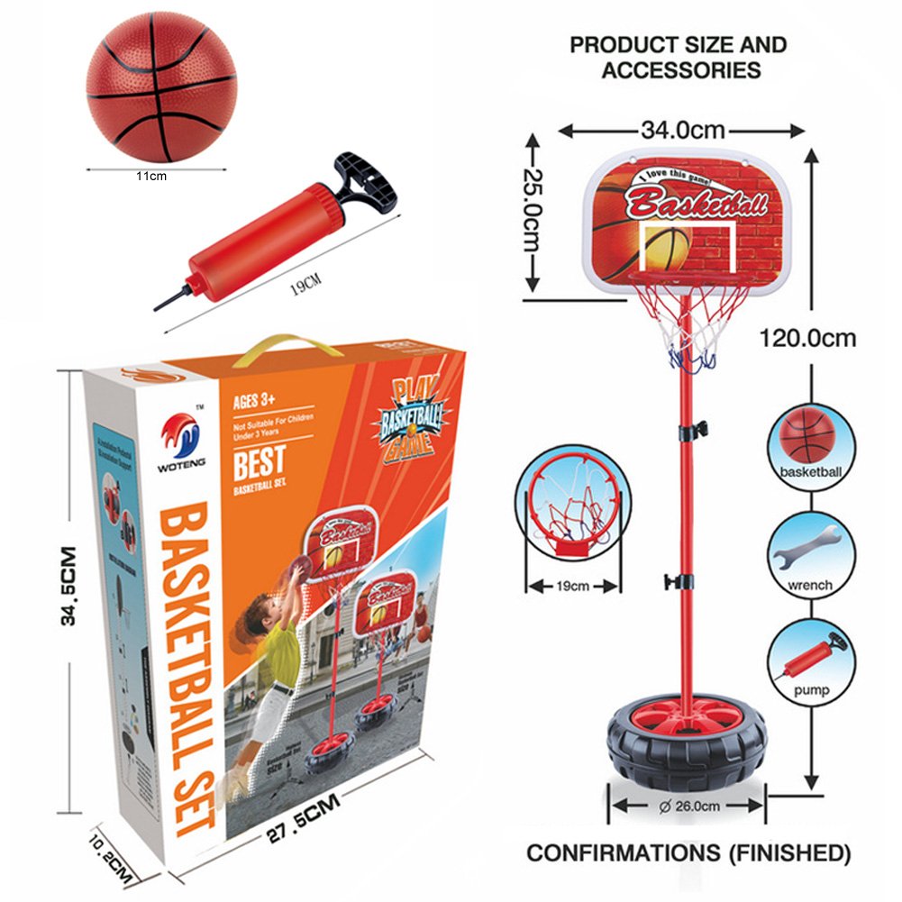 Ajustable Baloncesto Conjunto de Juguete Tubos Aro Pelotas Aire ...