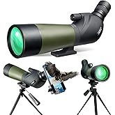 Gosky 20-60x85 Spotting Scope with Full Size Tripod, Phone Adapter and Cleaning Kit, Spotting Scopes for Bird Watching, Wildlife Viewing,Portable with Carrying Bag