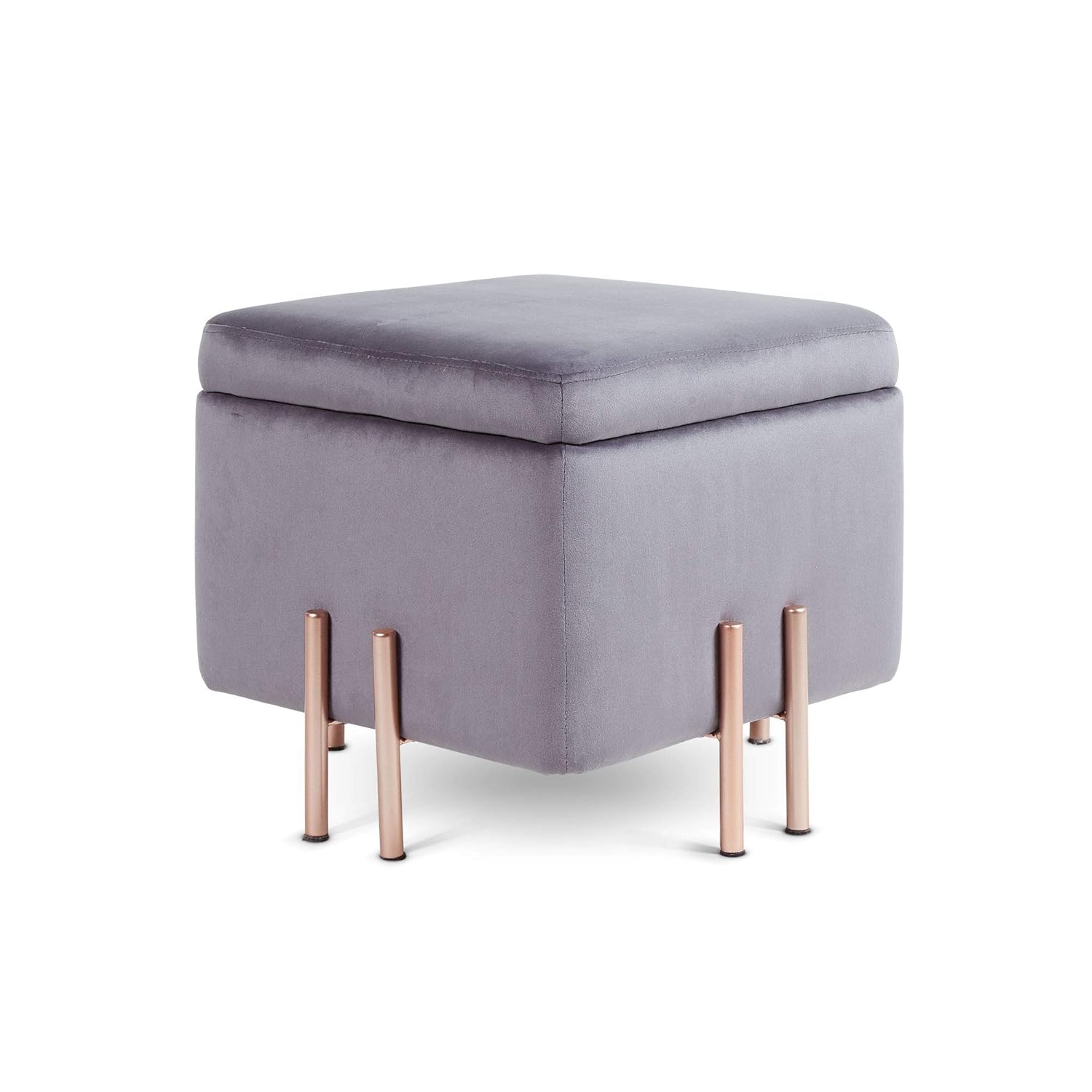 Beautify quadratischer Aufbewahrungshocker mit roségoldenen Beinen