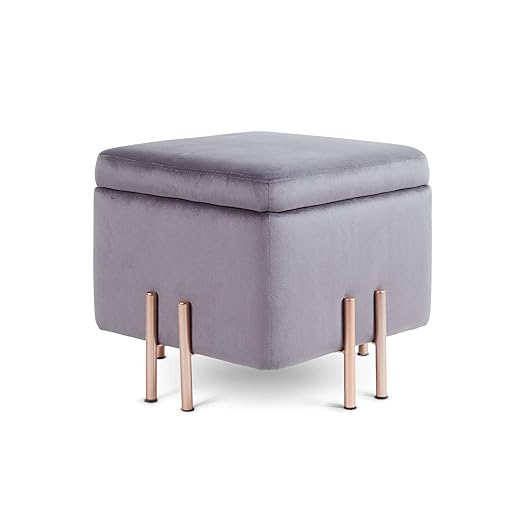 Beautify quadratischer Aufbewahrungshocker mit roségoldenen Beinen