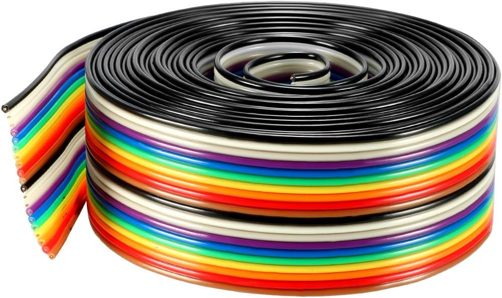 Sourcingmap Flat Ribbon Cable 20P Rainbow IDC Wire 1.27mm Pitch 3 Meters Long, Multicolor, 20P 3 meters - Image 4