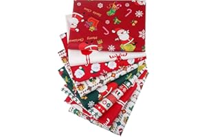 Aubliss 8pcs Fat Quarter Fabric Bundles (100% Cotton - 20'' x 20'') Quilting Cotton Craft Fabric Pre-Cut Squares Sheets for Patchwork Sewing Quilting Crafting