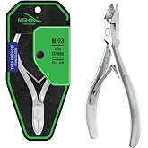 NGHIA Limited Stainless Steel Nail Nipper - M-03: Precision Acrylic Nipper with Grey Plated Jaw, Curve Handle, and Double Spring