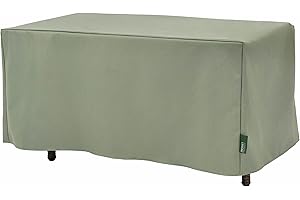 Modern Leisure Basics Patio Ottoman/Coffee Table Cover, 37"L x 22"W x 17"H, Sage