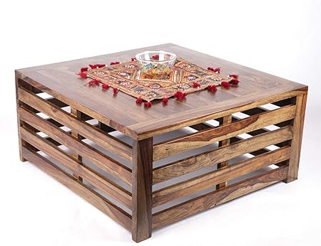 Ikiriya Solid Sheesham Wood Coffee Table - Teak Finish