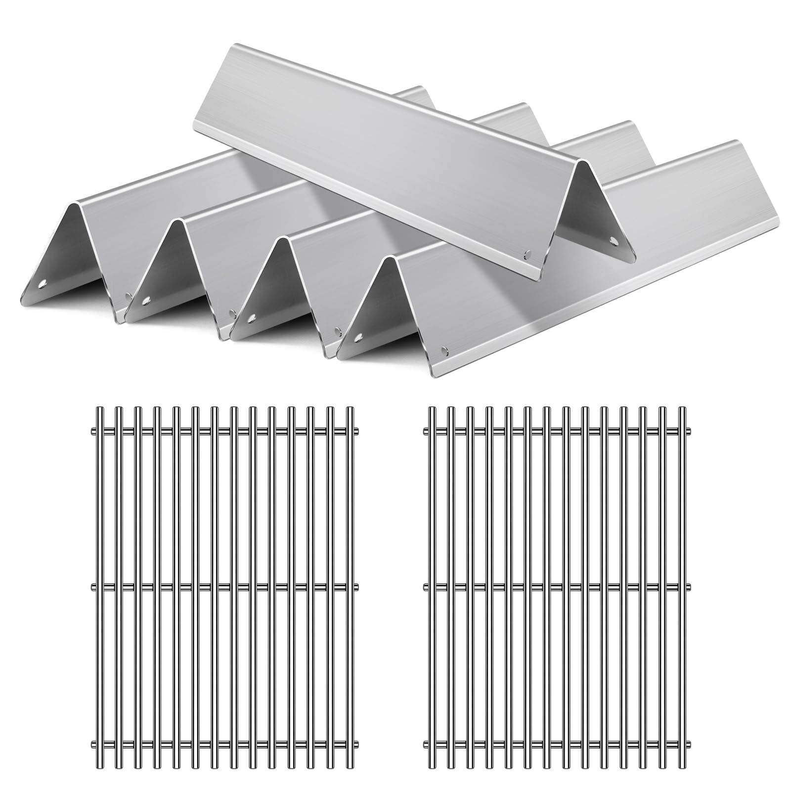 Photo 1 of Stainless steel 2 Packs Grill Grates with 5 Packs Flavorizer Bars for Weber Spirit E310 E320 E330 S310 S320,Heat Deflector Cooking Grids Replacement Parts For Weber Spirit 300 and Spirit II 300 Series