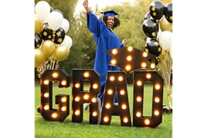 ZPISF 2024 Graduation Decorations - 2.3FT Large PRE-CUT GRAD Marquee Letters Kit - Mosaic Foam Board Sign - Class of 2024 Congrats Party Supplies for Kindergarten Preschool High School College (2.3FT GRAD+Cap, Black)