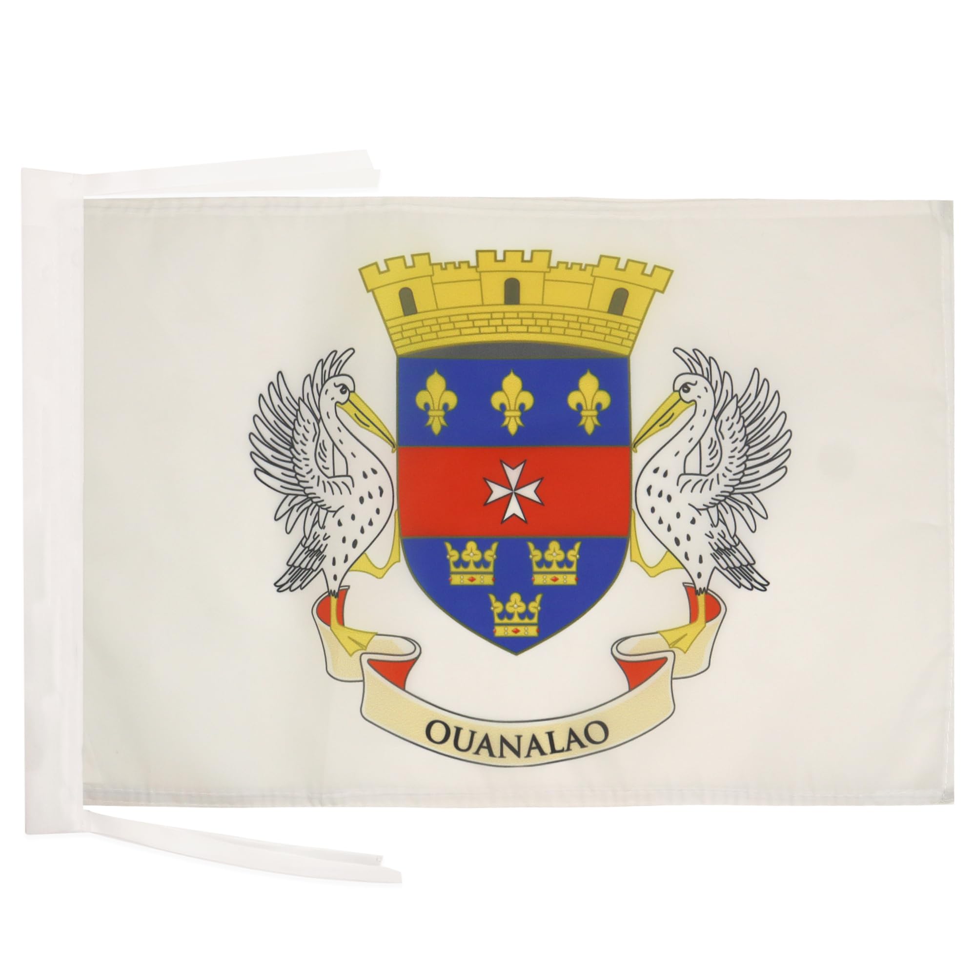 AZ FLAG - French Department of Saint Barthélémy Flag - 18'' x 12'' - 100% Polyester France Small Banner with Two Cords - Fade Resistant - Vivid Colors - 18x12 in - 45x30 Cm — image 1