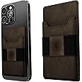 Groove Life Brown Leather Groove Wallet Go - Men's Minimalist Interchangeable microsuction technology Credit Card Holder with Magsafe, cash strap. Lifetime Coverage